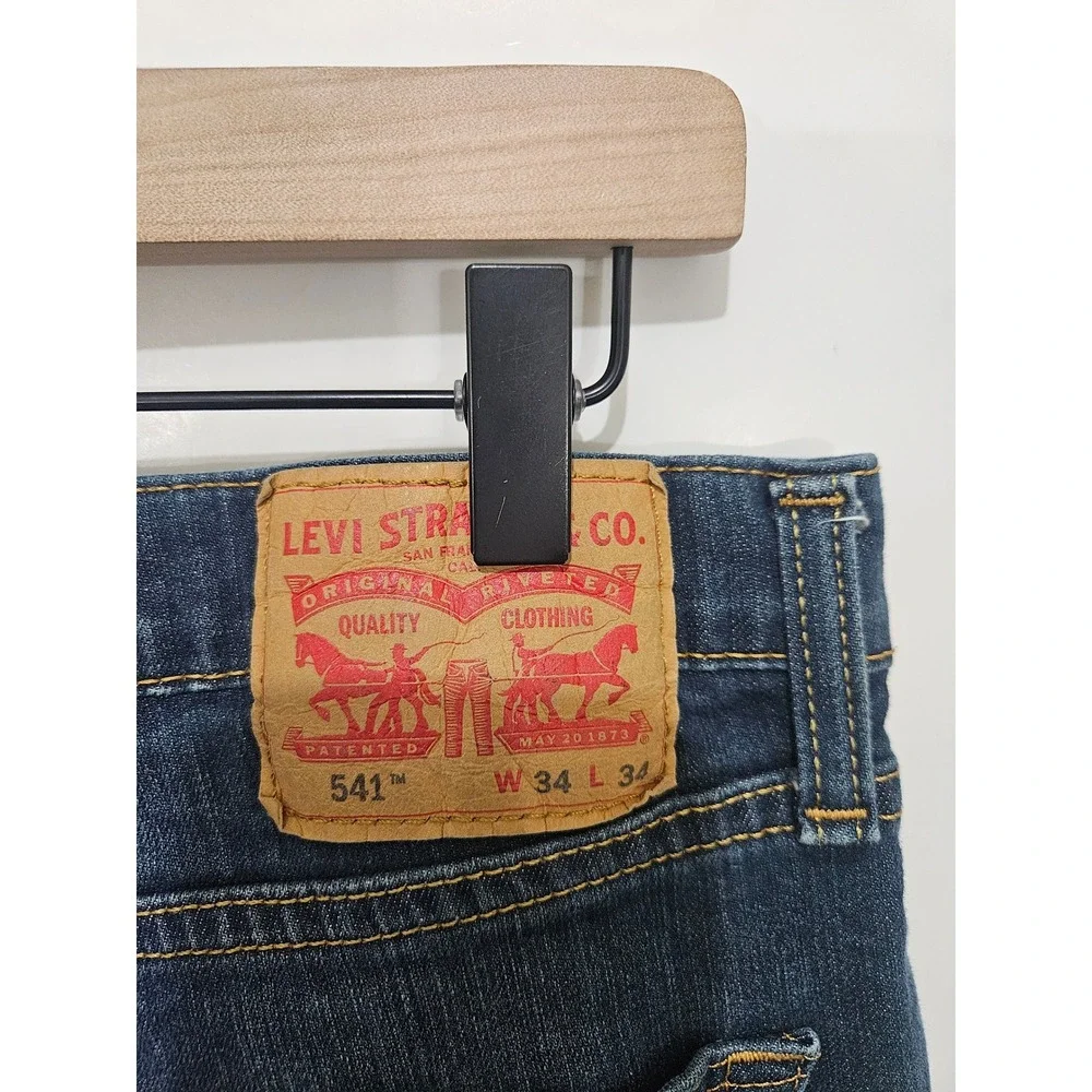 Levis 541 Athletic Taper Jeans Mens 34x34 Dark Wash Blue Denim Pants
